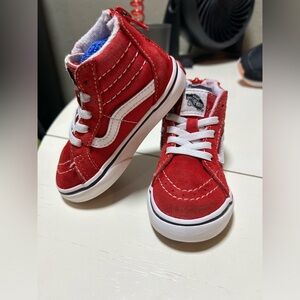 Vans Sk8-hi Zapato Patín Persia Estilo para Niños Pequeños:,color-red/white